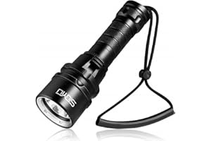 Wolfway Torcia Subacquea, Luce Subacquea Ricaricabile, Torcia Subacquea per Immersione, 2000 Lumen 80 Metri di Luci Sommergibili