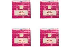 Satya Rose Dhoop Cones, 12 Cones x 4 Pack, for Meditation, Yoga, Relaxation By Rushant