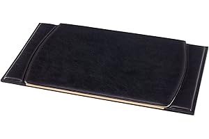 MARUSE Sous-main de bureau – 100% cuir pleine fleur – Fabriqué à la main en Italie par des artisans experts – Élégant, doux et résistant – Housse de bureau, protège des rayures - Noir