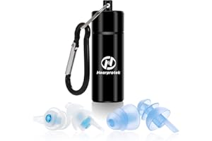 ‎HEARPROTEK Hearprotek Ohrstöpsel zum Schlafen, 2 Paar Gehörschutz Ohrstöpsel (32db & 30db) zum Lärm Reduktion, Seitenschläfer, Schnarchen, Reisen, Arbeiten, Sicherheit und Konstruktion(Blau)