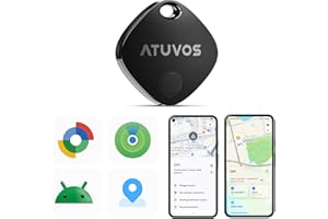 ATUVOS Dual-System Air Tag Pro 1er Pack, Smart Schlüsselfinder Tracker kompatibel mit Android Google Mein Gerät finden or iOS Apple Wo ist? App (Huawei nicht unterstützt), Keyfinder für Gepäck/Taschen