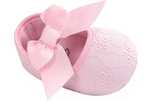 LACOFIA Baby Mädchen Prinzessin Bowknot rutschfest Weiche Sohle Taufschuhe