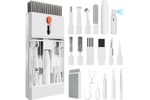 ELECTIGHT Kit de Nettoyage pour iPhone Airpods Claviers Ordinateurs et Tablettes,Nettoyeur d'écran Multifonctionnel pour Ecouteurs,Téléphones,Appareils Photo,Tout-en-Un (Blanc)
