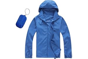 MODAWORLD Schnelltrocknend Regenjacke Damen Wasserdicht Winddichter Atmungsaktiv Regenmantel Regenparka mit Kapuze Leichte Dünne Windbreaker Übergangsjacke Übergangs Fahrrad Sport Windjacke Trenchcoat