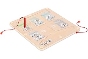 mamabrum Puzzle Magnetico Educativo in Legno – Giochi Bambini 3 Anni Montessori per Imparare Il Riciclaggio, Motricità Fine e Apprendimento – Set con 5 Contenitori e Bacchetta