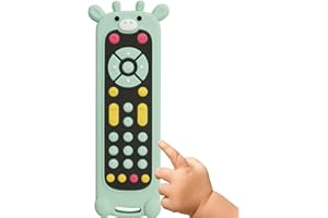 OKONKN Gryzak dla niemowląt, pomoc w ząbkowaniu, nie zawiera BPA, silikonowa, dla chłopców i dziewczynek, zabawka dla niemowląt 4 miesiące + (oliwkowa zieleń)