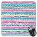 Produktbild BGLKCS Tribal Mauspads,Watercolor Tie Dye Effect Artwork Stripes Aquatic Theme Bohemian Aztec Print,Standard Size Rectangle Non-Slip Rubber Mousepad,Blue Pink Cream