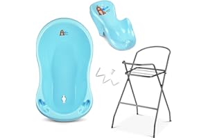 BabyKajo Vaschetta per Bagnetto Neonati e Bimbi Integrata, Seggiolino da Bagno e Tubo Flessibile di Drenaggio dell'Acqua - Supporto Antiscivolo - Tüv Testato