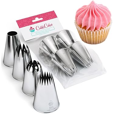 5 Punte Per Sac A Poche In Acciaio Inox - Beccucci Decorativi Per Torte E Cupcake - Foto 2