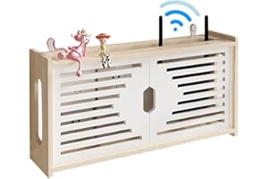PPGE HOME Boîte de Rangement Murale pour Routeur WiFi, Etagere Murale pour Cable, Étagere Mural Flottante pour TV, étagère Murale de Rangement pour Gestion des Câbles pour Décoration Murale