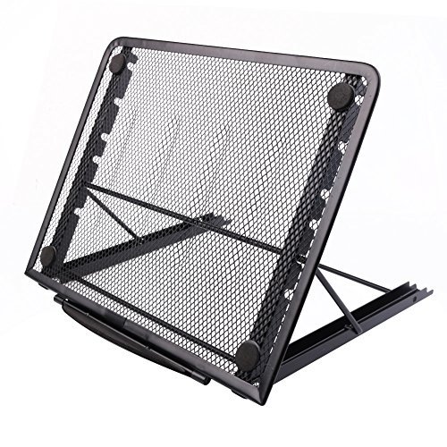 Laptopständer, belüftet, verstellbar, Metall Ineinander Notebook Standplatz, 24x19CM / 9.45x7.48Inch (schwarz)