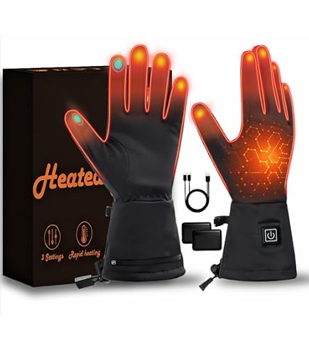 Mia&Coco Beheizbare Handschuhe Für Herren Damen, 3 Stufige Beheizte Ski Handschuhe Mit 74 V 5400 Mah Typ 2