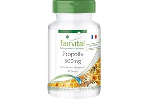 Fairvital | Propolis Extrait 500mg - 60 Capsules - 1000mg par dose journalière - normalisé à 3% de galangine - Propolis naturel