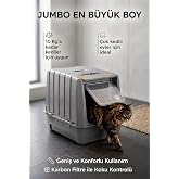 Kurtbay Jumbo Dev B&uuml;y&uuml;k Boy Kapalı Kedi Tuvaleti, Filtreli ve K&uuml;rek Hediyeli, 67,5x47x51 cm - VN11095