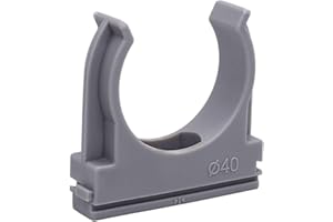 SKIR'CO (16 piezas) clips de tubo, abrazaderas de plástico para tubos de 40 mm, abrazaderas de tubo tipo U, clips de tubo, ganchos de manguera