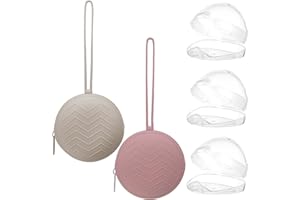 AURORAYER 5 Stück Schnullerbox für Unterwegs,2 Stück Silikon Schnuller Aufbewahrungsbox und 3 Stück Transparent Plastik Schnullerboxen für Baby,Mädchen,Junge (Rosa + Hellgrau)