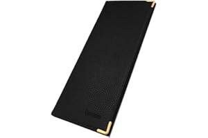 Charmoni - Pochette Porte chéquier Long - Porte Carte crédit, Billet - Talon à Gauche - en Cuir (Cuir, Noir)