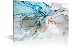 GENERIC Abstract Canvas Wall Art Pictures Prints for Living Room Bedroom Decor Teal Blue Gray Artwork Office Kitchen Home Decoration Framed Sense Murale Decorative 24x36inch (60x90cm)