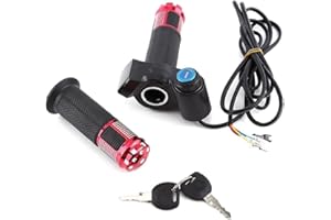 Hominas Puño Acelerador Manual, 12-99V Bicicleta Eléctrica Acelerador Giratorio Grip Universal con Pantalla LED
