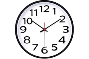Crosstime Wall Clock 30cm Silent Non-Ticking, Big Numbers Easy to Read Round Quartz Analog Clocks for Home Office School Kitchen,12 Inch