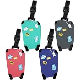 Vicloon Suitcase Identifier, 4 x Waterproof Luggage Labels | Silicone Travel Suitcase Tag, Identification Tags for Suitcases,