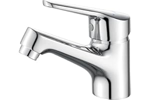 Ibergrif Robinet de Salle de Bain Monocommande en Laiton Chromé – Mitigeur Design Moderne avec Connexion G3/8, Eau Chaude/Froide, Modèle M11050