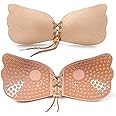 AKHIRAH Sticky Strapless Adhesive Bra Bra Reusable Self Adhesive Backless Bra Invisible Sticky Push up Silicone Bra for Women. (Skin)