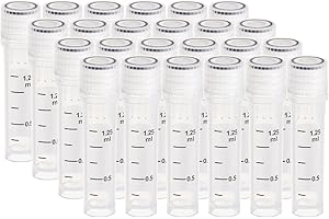 CryoKing 500 Stück 2 ml Kunststoff Kryoröhrchen Probenröhrchen Kryoröhrchen-Reagenzglas, mit Kappe Kunststoff-Probenflaschen (500 Stück)