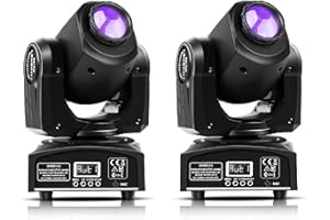 YESPICK 2 Pieces Moving Head Lights, LED RGBW DJ Beam Stage Lights dmx512 for Outdoor Bars Karaoke Christmas