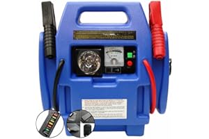 4TRESS PP9 900A Portable Power Pack- Rechargeable Emergency Jump Starter with 300psi Air Compressor, 12V Battery, LED Work Light with Car Battery Alternator Tester and 4TRESS Non Slip Car Dash Mat