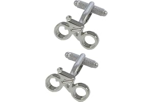 COLLAR AND CUFFS LONDON - Gemelos con Caja DE Regalo - Ciclista Entusiastas De La Bicicleta - Latón - Color Plata - Ciclo Deporte Carreras Sport Ciclismo