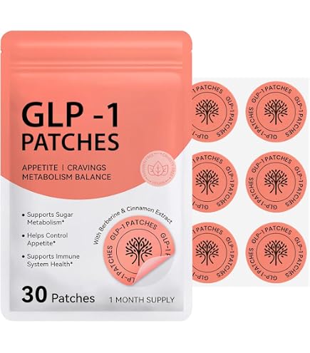 transdermal glp-1 patch GUDAPATI® GLP-1 Support Patch for Appetite & Craving Control | Metabolism  Balance | Berberine & Cinnamon Extract | Vegan Transdermal Patch