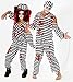 Produktbild Foxxeo 40140 | Gefangener Zombie Kostüm für Erwachsene | Größe: M, L, XL, XXL, XXXL | Herren Damen blutig Gefängnis Sträfling Halloween Herrenkostüm Damenkostüm Zombiekostüm, Größe:XL