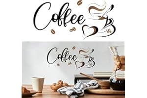 THXFUNAREA Adesivi da Parete caffè, Adesivi Murali Cucina,Tazze Sticker da Muro,Adesivi Cucina Caffè Decorazione Murale per Cafe Bar Sala da Pranzo Ristorante