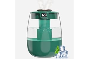 FOGARI Humidificateur d'air silencieux 1 l Avec affichage numérique USB 2 modes de brouillard et veilleuse Pour bureau, chambre d'enfant, chambre à coucher, plante, voiture