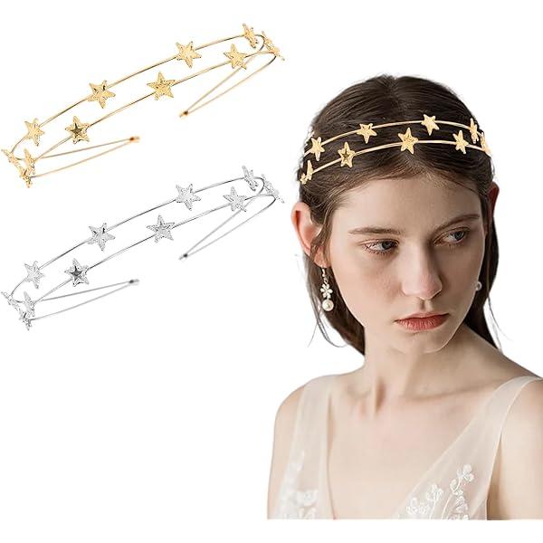 FUKPO Haarband voor dames, glitterset, sterren, kinderen, meisjes, zilver, wit, zilveren ster, haarband, glitterstenen, strassteentjes, gezicht, edelstenen, tijdelijke tatoeages, sterren, kleurrijk