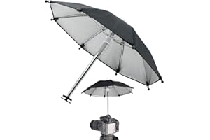 DUOZOANZ Hot Shoe Ombrello Copertura Antipioggia Parapioggia - Universale Protegge Solare Contro Pioggia Accessori Diametro 29cm per Fotocamere DSLR Obiettivo Telecamere, Nero, 1 Pezzo