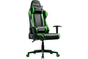 GTPLAYER Silla Gaming Ergonómica Silla Gamer Reclinable con Cojín Lumbar y Reposacabeza Sillas Gaming Regulable en Altura para Juegos de Estudio y Trabajo Verde