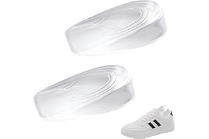 LUXSTELLAR 1 paire de semelles de talon en silicone invisibles pour chaussures avec gain de hauteur de 2 cm - Transparentes - 9 x 6,5 x 2 cm - Lavables - Pour chaussures pour femmes et hommes