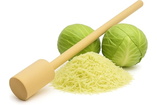 K&K Herb Pounder Cabbage Masher, Beech, 60 x 5.8 CM