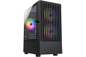 CiT Slammer Micro-ATX ARGB PC Gaming Case, 3 x ARGB Fans, Tempered Glass Side Panel | Black