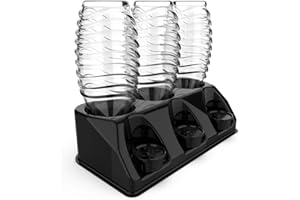 SODACLEAN Lot de 3 porte-bouteilles en plastique, brillants, pour bouteilles Soda Stream Aarke Emil, avec support de couvercle, égouttoir Crystal Easy Power