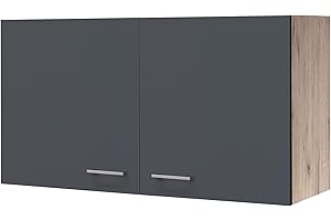 MMR Hängeschrank Küche Liverpool - Küchenschrank - 2-türig - 100 cm breit - Basaltgrau Matt