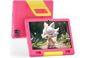 Yicty Tablet Bambini da 10,1 Pollici Android 12 Tablet per Bambini 1280x800 HD Tattile Quad Core da 2GB RAM 32GB ROM 2MP+5MP Doppia fotocamera 5000mAh (Rosa)