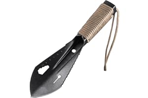 JUPSK Multi Tool Survival Shovel Camping Spade Metal Scaled Hand Trowel with Paracord Handle for Outdoor Digging