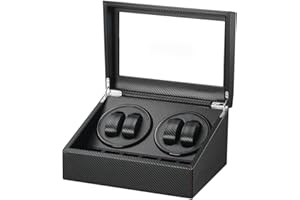 LINGFANSTORE Automatische Uhrenbeweger Box,luxuriöser Uhrenbeweger,Uhrengehäuse mit leisem Mabuchi Motor,PU-Leder Uhrengehäuse mit Netzteil,Lagerung Schmuckschatulle…