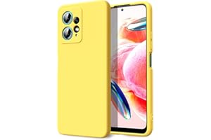 Byvuwiay Funda para Xiaomi Redmi Note 12 4G, Silicona Líquida Silicona Ultra Protectora Antichoque Case para Xiaomi Redmi Note 12 4G - Amarillo