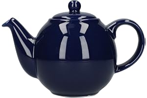 London Pottery 20190 Globe Small Teapot with Strainer, Ceramic, Cobalt Blue, 2 Cup Capacity (400 ml)