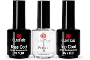 ON OUTLET NAILS UV Base 15ml + UV Brillo 15ml + Primer sin Acido 15ml ideal para Esmaltes Permanentes/Semi Permanente