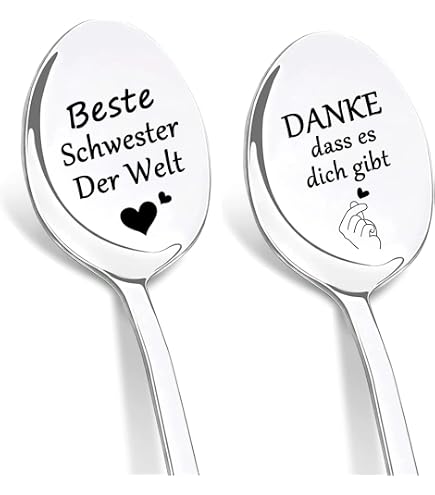 Gravierter Löffel Als Geschenk Für Schwester – „Best Sister Ever“ – Edelstahl, 19,3 Cm – Für Geburtstag, Schulabschluss Oder Langstrecken-Beziehung